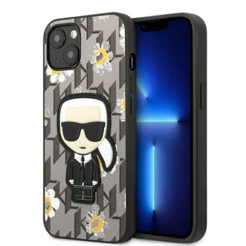 Karl Lagerfeld iPhone 13 Case Monogram Iconic Karl Grey