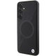 BMW Samsung Galaxy S24 vāciņš Leather Half Textured & Circle MagSafe, melns