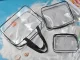 Clear Makeup Bag Set 3-in-1 Travel Cosmetic Organizer for Airport