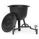 MultiGarden Cast Iron Campfire Cauldron with Legs, 10L