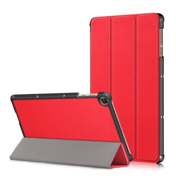 Huawei MatePad T 10s (AGS3-L09, AGS3-W09) Leather Tri-fold Stylish Tablet Cover Case, Red