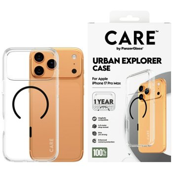CARE by PanzerGlass Flagship Urban Explorer Case w. Black MagSafe iPhone 17 Pro Max - Transparent