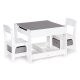 Kids Table and 2 Chair Set ECOTOYS Wooden Activity Table with Chalkboard Top
