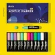 Acrylic Paint Marker Pens ARRTX, 10mm Chisel Tip, 12 Colours