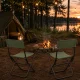 Folding Camping and Fishing Chair with Backrest, Green