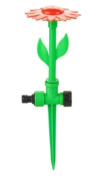 Automatic Flower-Shaped Garden Sprinkler with 1/2" Hose Connector, Green