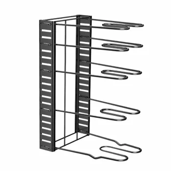 Pan Organizer Rack for Cabinet 5-Tier Adjustable Pot and Lid Holder