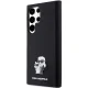 Karl Lagerfeld Samsung Galaxy S24 Ultra Case Silicone Karl&Choupette Metal Pin, Black