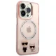 Karl Lagerfeld Karl & Choupette Aluminum MagSafe Case for iPhone 14 Pro, Pink
