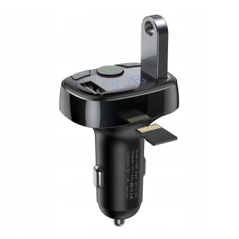 Baseus T-Typed Car charger & Bluetooth Player, FM Transmitter, Black