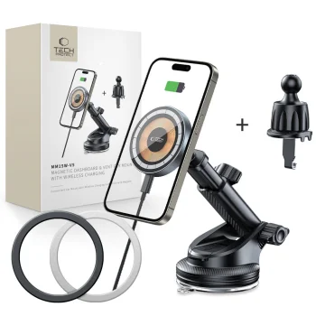 Tech-Protect MM15W-V5 Car Holder with 15W MagSafe Charger, Black