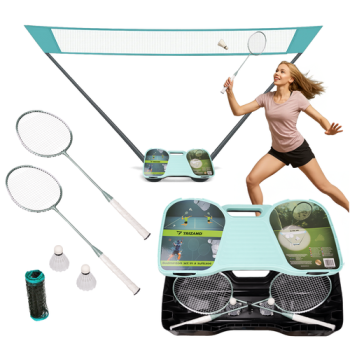 Badminton set with net, 2 rackets and case, Trizand 25515
