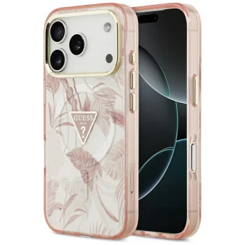 Guess Jungle Tonal Triangle MagSafe Case for iPhone 17 Pro Max, Pink