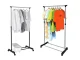Rolling Clothes Rack, Adjustable Height, Black