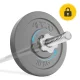 Straight Barbell Bar with Threaded Collars 4FIZJO 180 cm, 25 mm, 6.8 kg, Silver