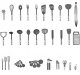 Kitchen Utensil Set, 40 Pieces, Stainless Steel and Nylon, Grey-Silver