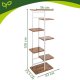 Gardlov 120 cm 7-Tier Metal Plant Stand, White/Wood