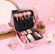Travel cosmetic case with adjustable compartments, pink