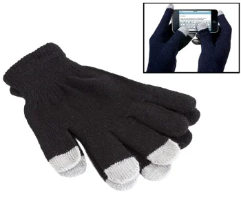 Capacitive Touch Screen Gloves for Smartphones Tablets, Black