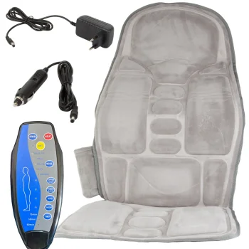 Heated Massage Chair Pad for Full Body, Back and Neck Relief, Grey