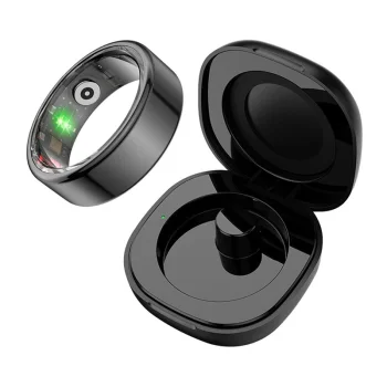 COLMI R02 Smart Ring with Charging Case, Size 12, 21.3 mm, Black