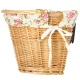 Woven Bicycle Basket with Floral Pattern and Click Mount
