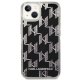 Apple iPhone 14 Plus 6.7\" Karl Lagerfeld Liquid Glitter Monogram Case Cover (KLHCP14MLMNMK), Black