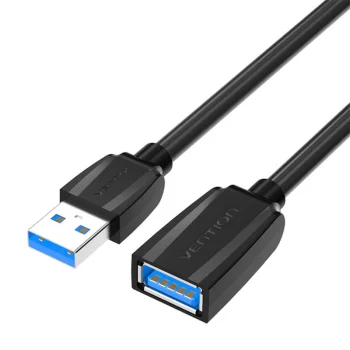 USB 3.0 Extension Cable Vention VAS-A45-B150, USB-A Male to Female, 1.5m, Black