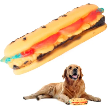 Squeaky Rubber Toy for Dogs and Cats Hamburger, 13 cm