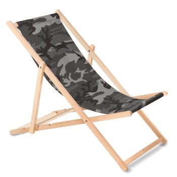 GreenBlue GB183 Wooden Deck Chair, Grey Camo