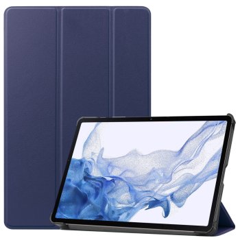 Samsung Galaxy Tab S9 (SM-X710, SM-X716B) Trifold Stand PU Leather Cover Case, Blue