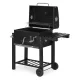 Mebelki24 GW-01 Charcoal Grill with Lid and Thermometer, Anthracite