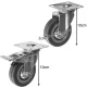 Malatec Swivel Castor Wheels Set 75mm, 4 pcs (2 with Brakes), 220kg