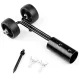 Universal wheeled scraper for removing weeds from paving, black