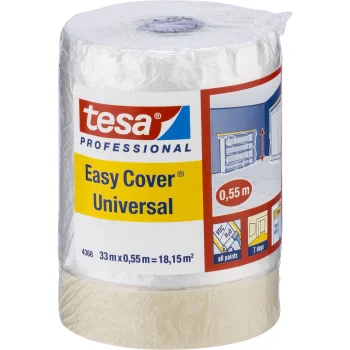 Tesa Easy Cover 4368 Masking Film with Tape, 33 m x 55 cm, Light Brown