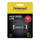 USB Flash Drive Intenso High Speed Line, 64GB, USB 3.1, Black / Yellow