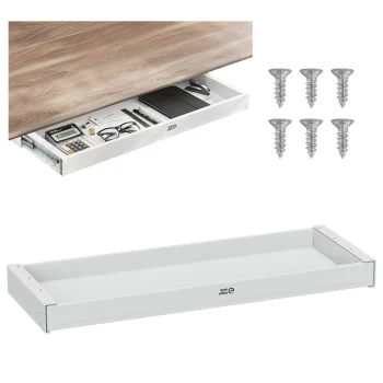 Ergo Office ER-302 W Under-Desk Drawer, 758mm, 10kg Load, White