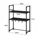 Kitchen Rack Over Microwave, 2 Tiers, Black