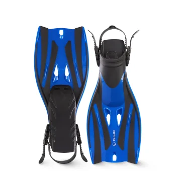 TSUNAMI Kids Swimming and Diving Fins Size 33-37 Black/Blue