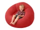 Inflatable Velour Pouf Chair, Red