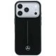 Mercedes Leather Semi Wrap Iconic Line MagSafe Case for iPhone 18 Pro / 17 Pro, Black