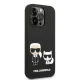Apple iPhone 14 Pro Max 6.7\'\' Karl Lagerfeld Liquid Silicone Karl&Choupette Magsafe Case Cover (KLHMP14XSSKCK), Black