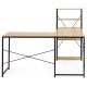 ModernHome Corner Desk with 4 Shelves L-Shaped Computer Desk, Light Oak