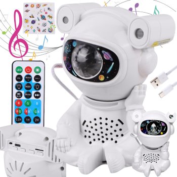Astronaut Star Projector, Galaxy Night Light for Kids with Remote & Bluetooth Speaker