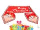 Christmas Table Runner with Snowman, 205x35 cm, Red