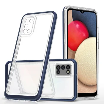 Hybrid Armor Clear 3 in 1 Case for Samsung Galaxy A03s, Blue