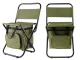 Folding Fishing and Camping Chair with Cooler Bag, Khaki Green
