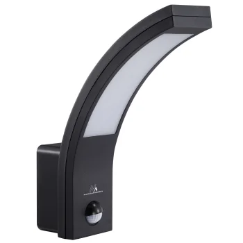 Maclean LED Facade Lamp with Motion Sensor, 10W, IP54, 750lm, Black