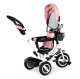 ECOTOYS 4-in-1 Toddler Tricycle with Parent Handle and Reversible Seat, Pink