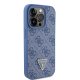 Guess GUHCP15LP4TDPB iPhone 15 Pro 6.1" blue/blue hardcase Leather 4G Triangle Strass